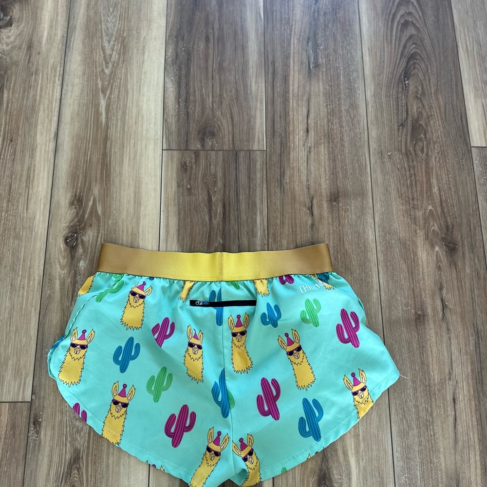 ChicknLegs womens split running Llama Cactus Shorts size large - Picture 5 of 6